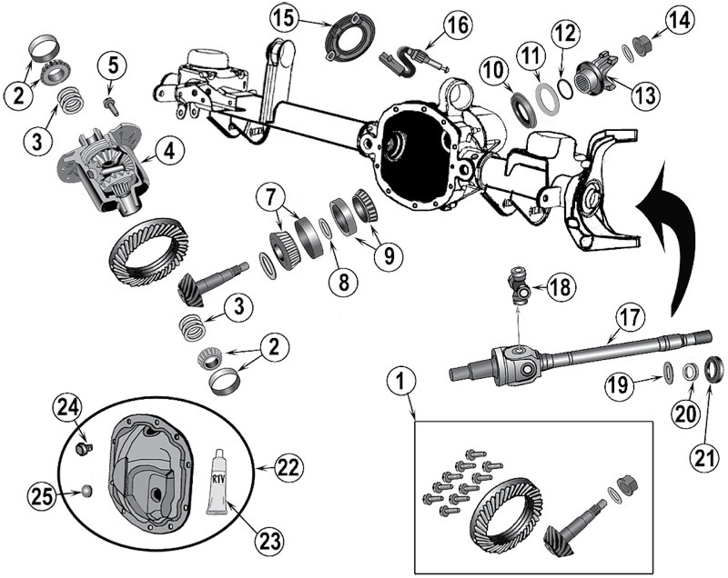 MOST PRZÓD - MODEL DANA 44 D44